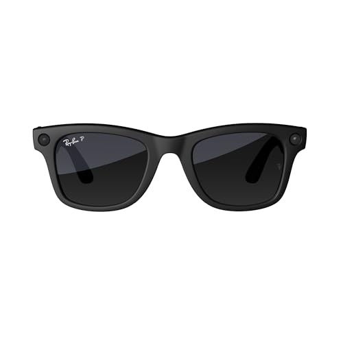 Meta Ray-Ban Smart Glasses, Wayfarer, Matte Black/Polarized Gradient Graphite, Large