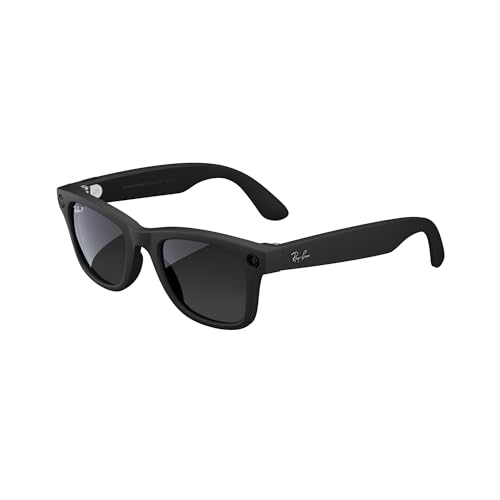 Meta Ray-Ban Smart Glasses, Wayfarer, Matte Black/Polarized Gradient Graphite, Large